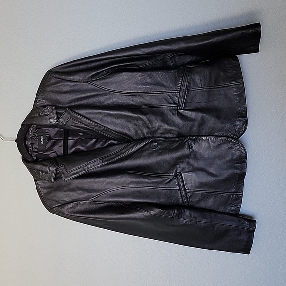 Alfani Jackets & Blazers - Alfani Bikercore Matrix Whimsigoth Black Buttery Leather Jacket XL